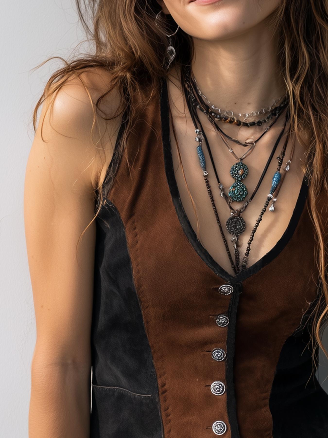 Women's American Fashion Vintage Colorblock Faux Fur Vest, Sleeveless Short Plain Design, All Seasons Wear, Casual Style, Tops