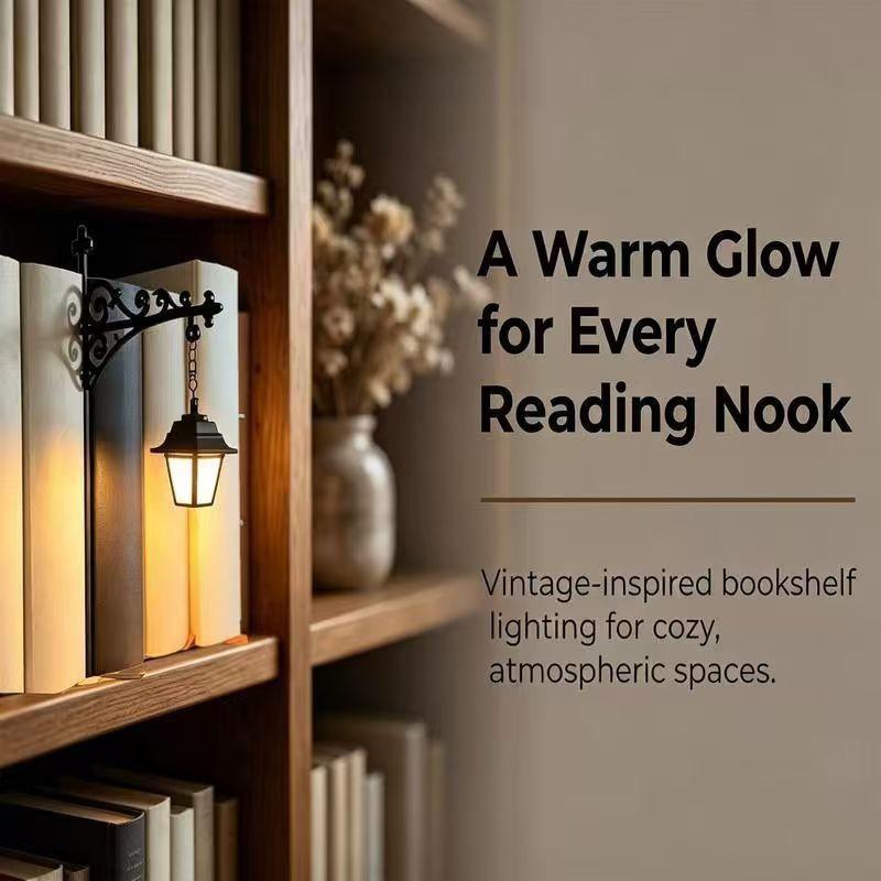 Library Lantern Decorative Bookshelf Light, Mini Hanging Bookshelf Lamp, Bookshelf Illumination, Warm LED Nightlight, Reading Corner Decoration, Halloween Decor