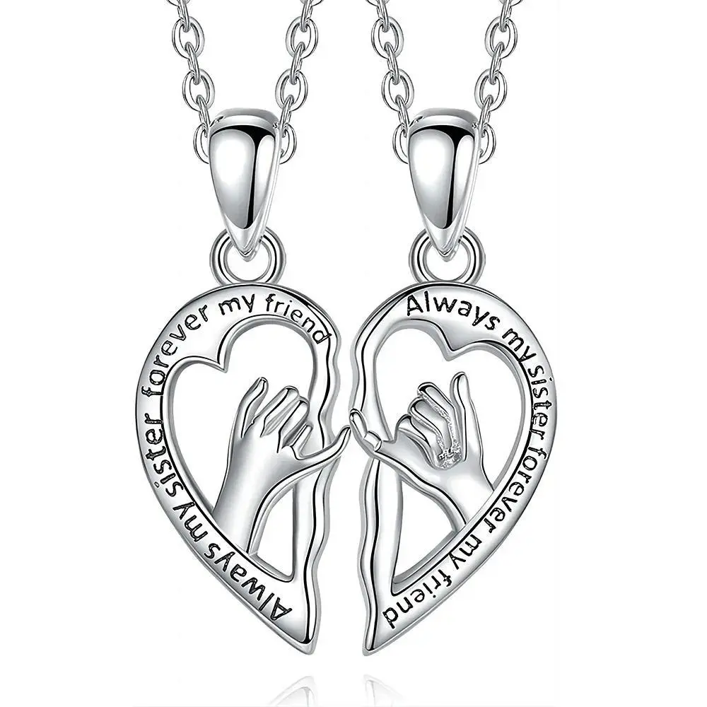 Best-selling Fashion 925 Silver Classic Love Pendant Suitable for Lovers Sisters Personality Female Jewelry Gifts Two Sets