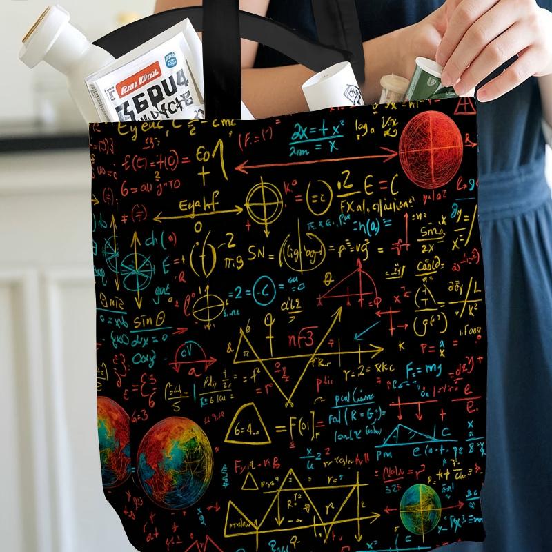 A New Trendy Accessory: Mathematical Formulas, Worldwide Factors, Scientific Computations. Ideal for Shopping, The Beach, And Picnics, This Is a Foldable Canvas Shopping Bag., for Teenager, For Teenager