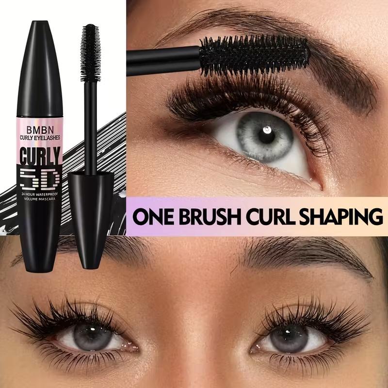 Waterproof 5D Voluminous Lengthening Mascara - Black eyelash growth serum for, suitable for all types of lashes, making them clearer, longer, more curled, clump-free, waterproof, long lasting, and sweat-resistant. a must-have for everyday/party makeup.