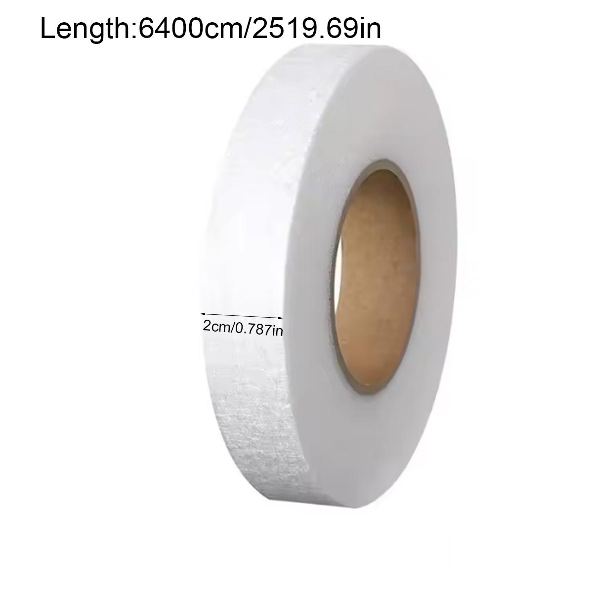 64meter Dual-Sided Adhesive Binding Tape, Iron-On Seams for Sewing DIY Patchwork, Durable Polyester Fabric, Clothes Edges Repair Tool