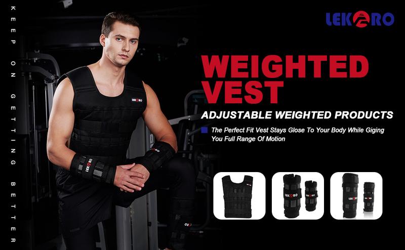 Adjustable Weighted Vest 44LB Workout Weight Vest Training Fitness Weighted Jacket for Men Women(Included 96 Steel Plates Weights)Gym Belt,Outdoorfun Muscle Exercise Equipment