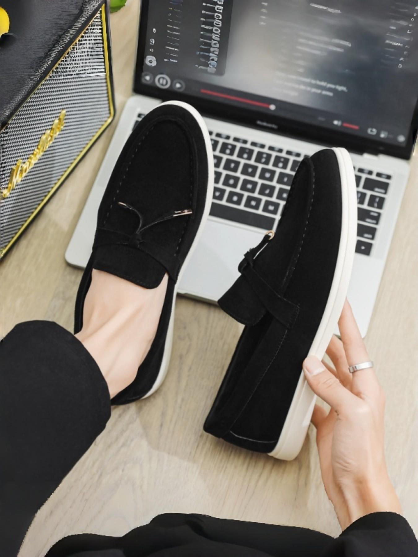 Men's British Style Soft Leather Casual Shoes, Business & Daily Wear, Hand-Stitched Design, Comfortable Footwear for Men