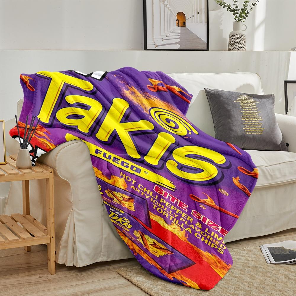 Mini Taco Spicy Theme Blanket, Ultra Soft Flannel Nap Blanket, Shawl Blanket, Small Cover Blanket, Perfect Gift for Holidays