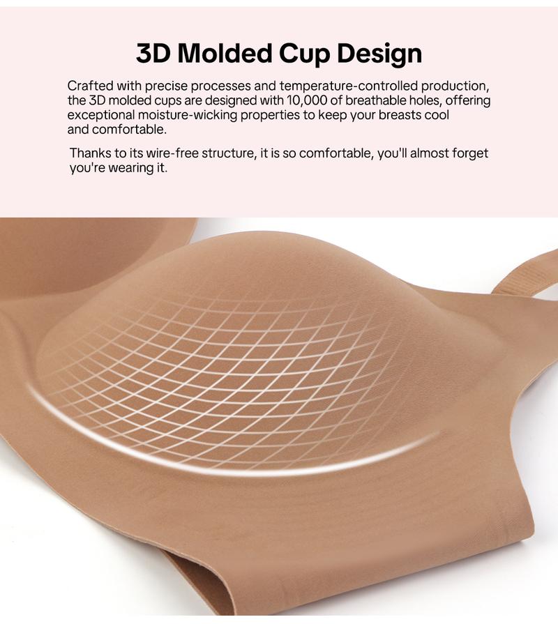 HSIA Tiya CloudSoft Jelly Wireless Comfort Buttery Soft Wire Free Seamless No Underwire Full Coverage Supportive T-shirt Bra Everyday Bra