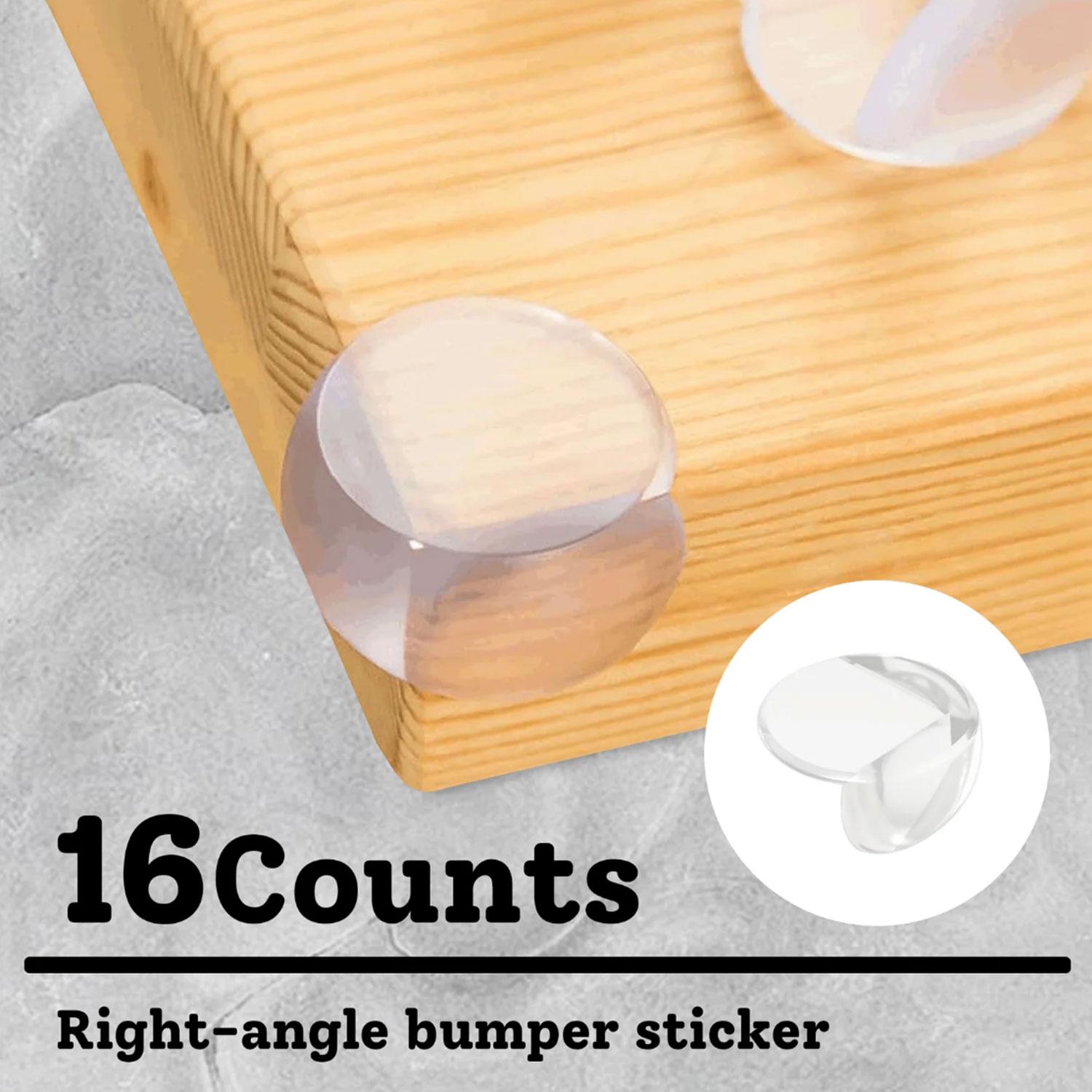 There are 16 anti-collision corner protectors, and the circular corner guard plates are used to cover the sharp edges of the furniture and provide transparent safety protection