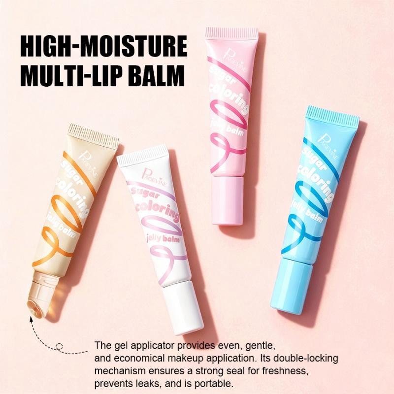 1PC Tinted Lip Jelly 4 Colors PAGEVINE Sugar‑Coloring Balm Light‑Tint Formula Long‑Lasting Hydrating Pastel Squeeze Tube For Date Natural‑Look Lip Cosmetic Gift