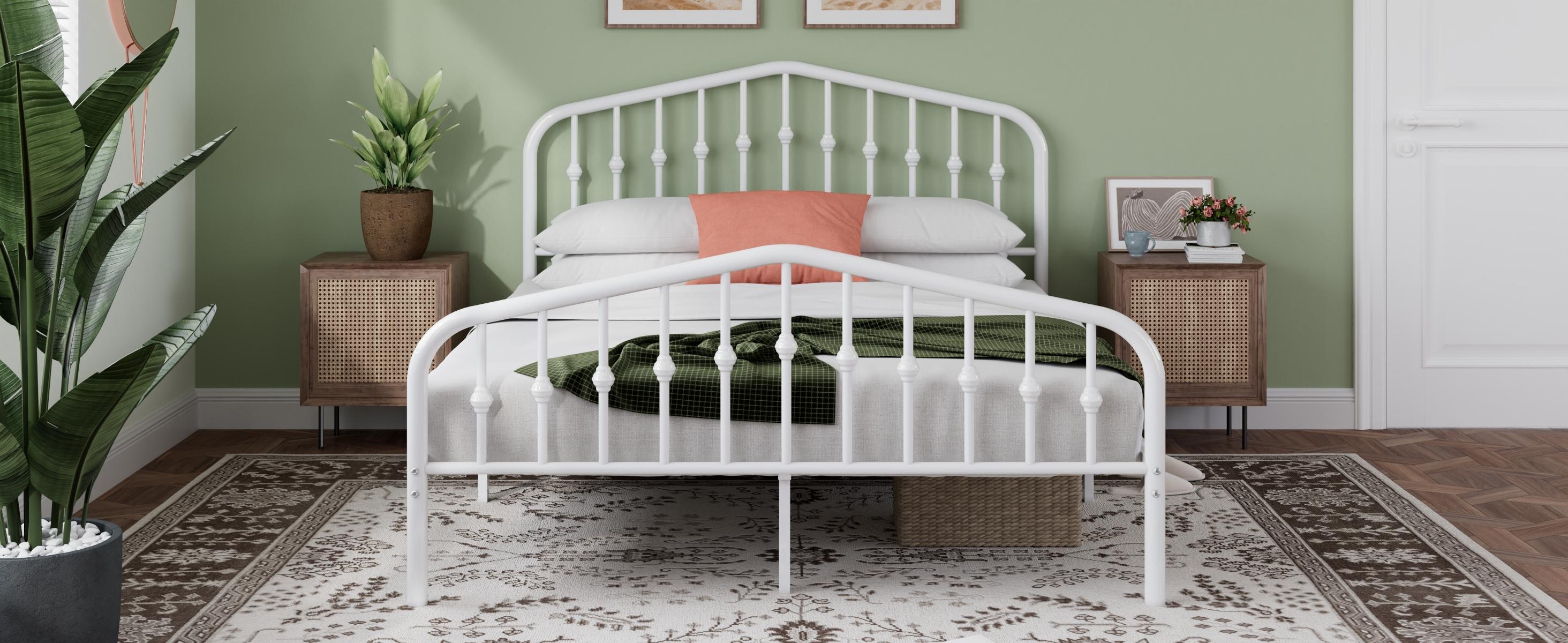 MUTICOR Full/ Queen/ King Metal Platform Bed Frame with Victorian Style Wrought Iron-Art Headboard/Footboard,【Frame Only No Mattress】No Box Spring Required,Black#TikTokShopBlackFriday #ChristmasGifts