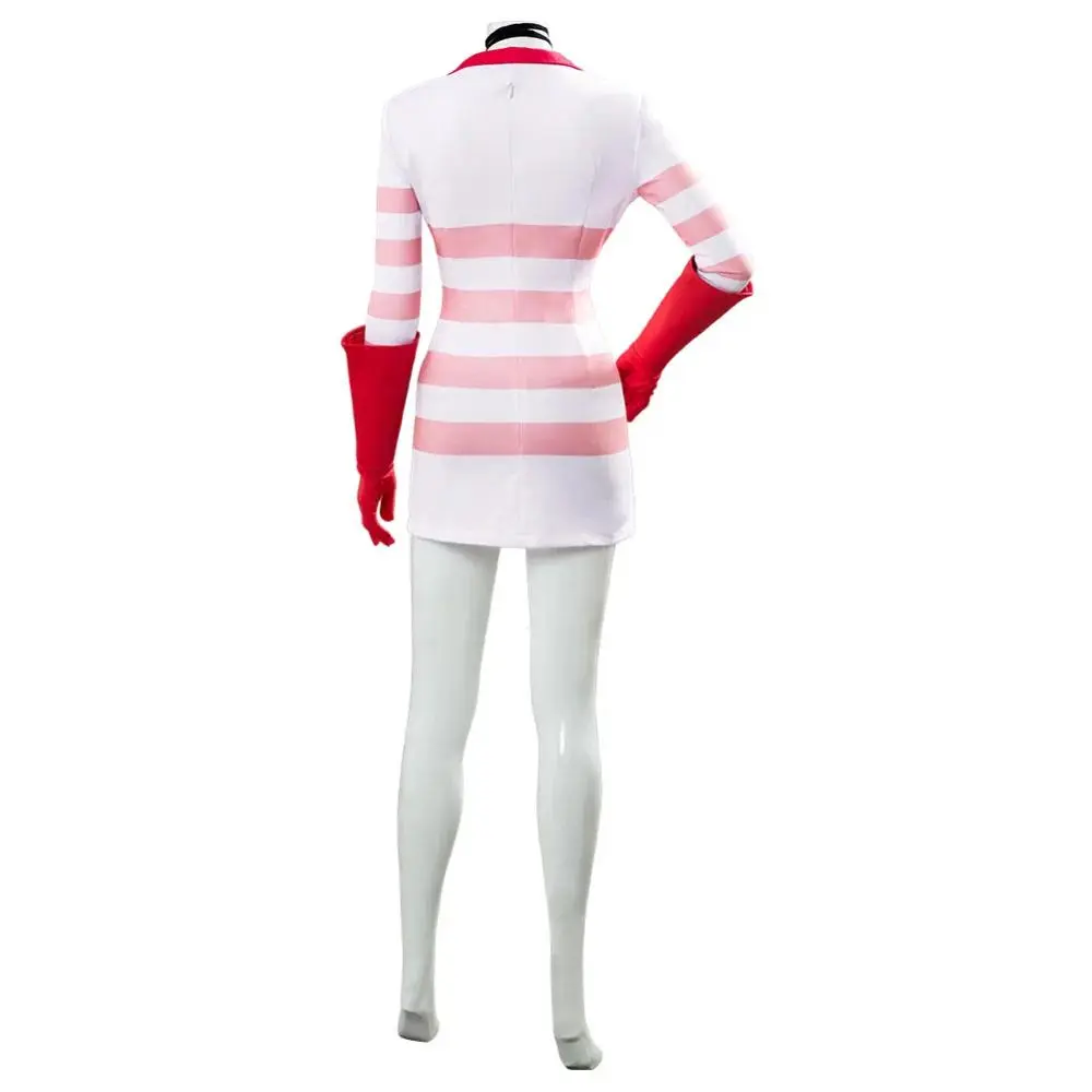 Hotel Halloween Carnival Party Christmas Comic Con Outfit, Hazbin Dust Angel Cosplay Costume Uniform Suit for Women Men