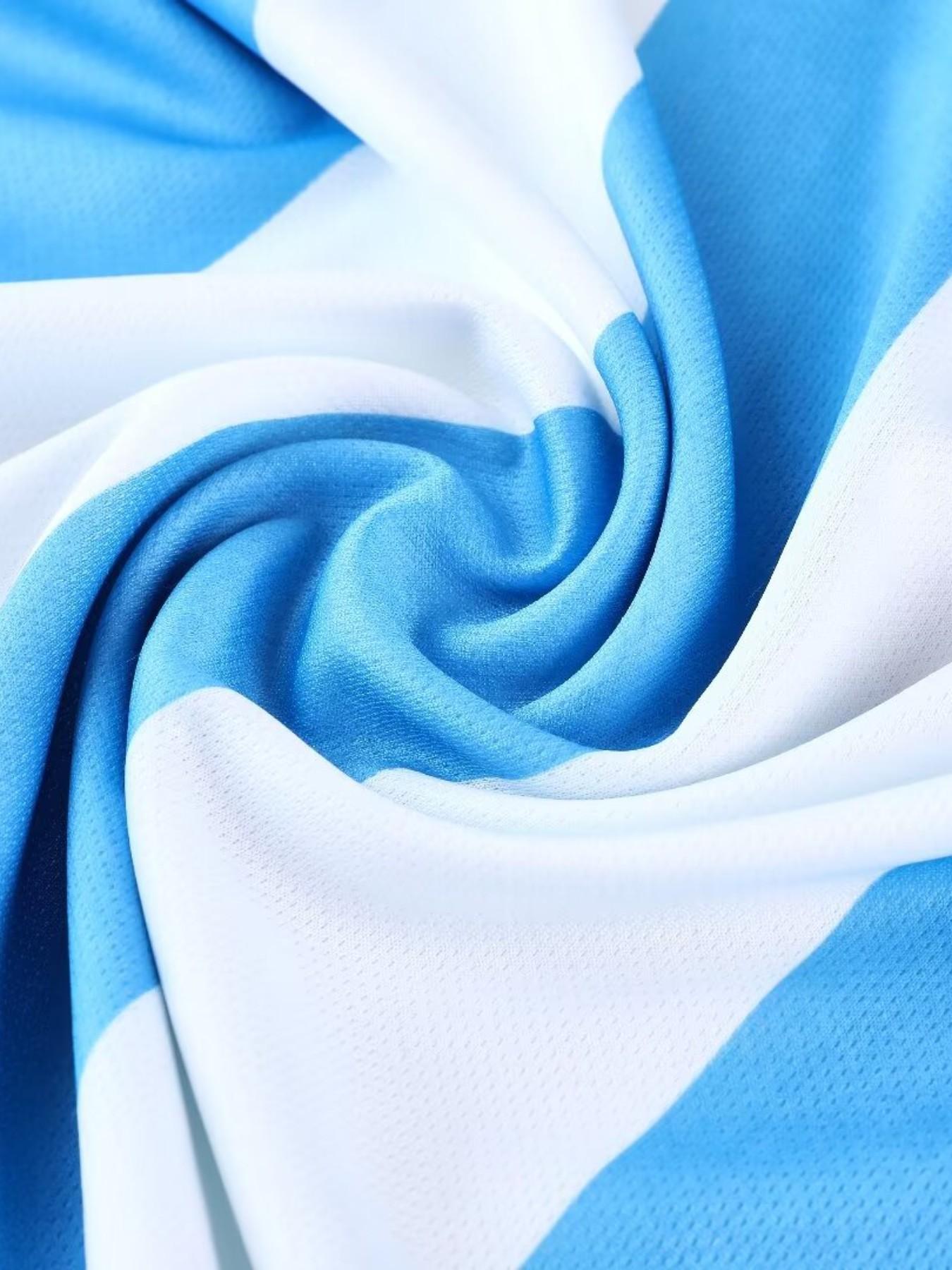 Kids' Breathable Sports Set, Messi 10 Fan Stripe Football Jersey, Christmas Gift for Boys & Girls, Training Wear Short Sleeve & Shorts