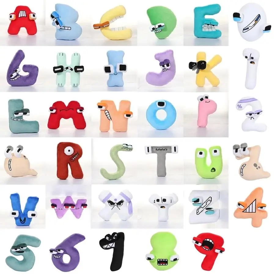 NEW Alphabet Lore Plush Toy Character Doll Kawaii Stuffed Animal Toys for Children Christmas Gifts