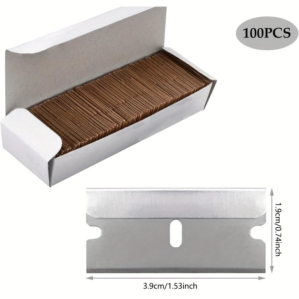 10/30/100 Piece Razor Blade Scraper, Metal Glass Adhesive Cleaner, Carbon Steel Replacement Blades, Car Film Removal Tool, Car Film Stripping