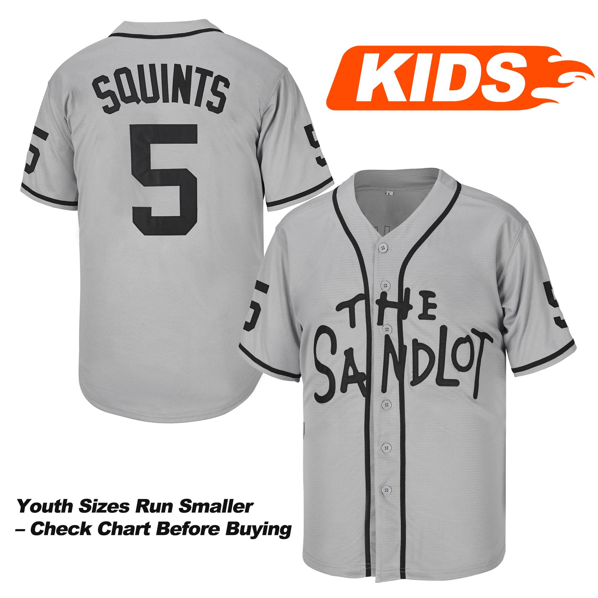 Youth Baseball Jersey,#30 Benny The Jet Rodriguez #5 Michael Squints The Sandlot Movie Baseball Jersey,Summer,Stitched S-XL,Gift for Game Day, Greenish
