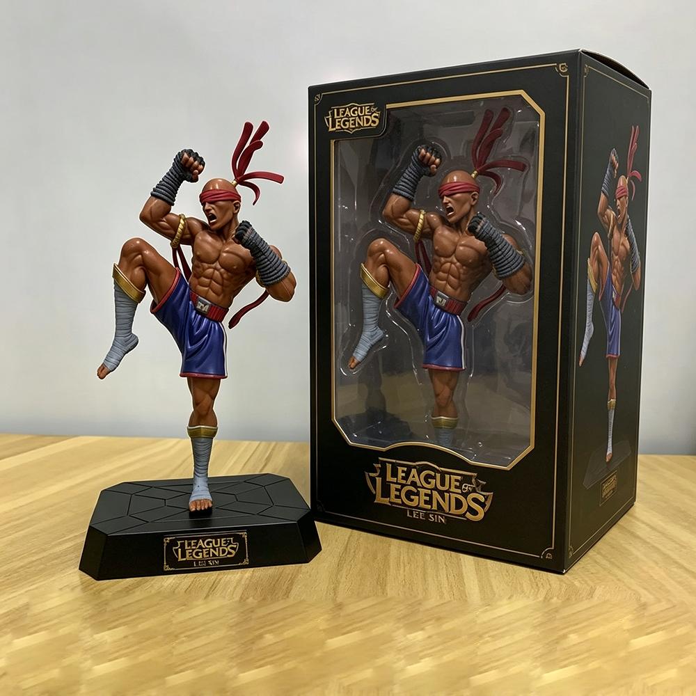 One Piece League of Legends Lee Sin Figure, Classic Dragon's Kick Pose with Box ，Lee Sin Collectible Statue, Muay Thai Themed Detailed Figure for Fans，LOL Lee Sin Figure, High-Restoration Champion Statue for Desk Display