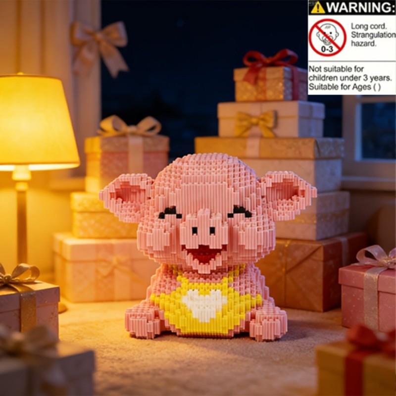 Large Animal Block Model, Creative Desk Ornament, Room Decor, Holiday Gift, No Power Needed, Enhances Thinking Skills, Family Interactive Toy