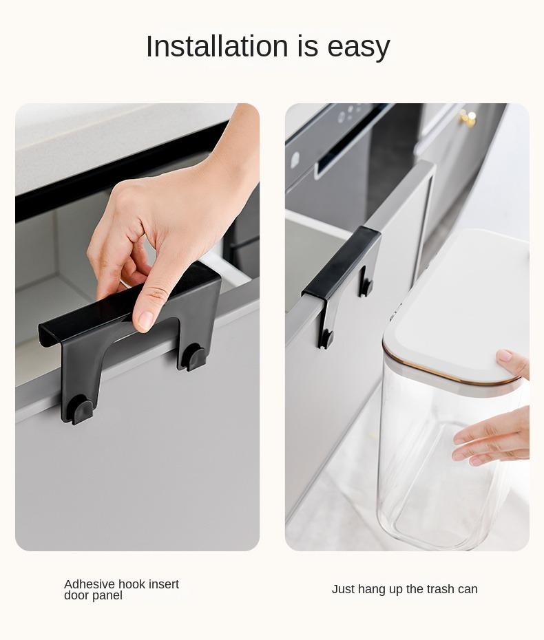 UFORU Transparent Wall-mounted Kitchen Waste Bin with Cover ,Compatible with Countertops, Cabinets, Bathrooms, Bedrooms & Indoor Use,Home Decoration Household Items Box