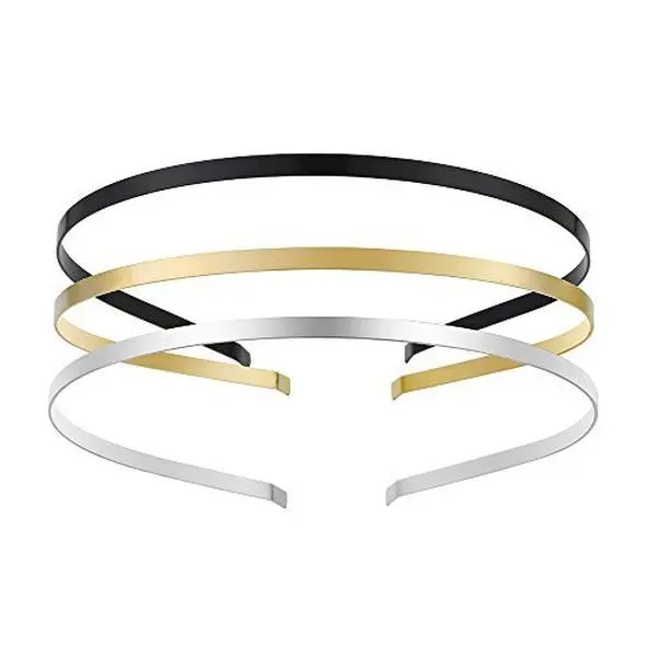 Womens Metal Headbands with 3 Colors Black   Plated Hairband  Bands Pack of 12