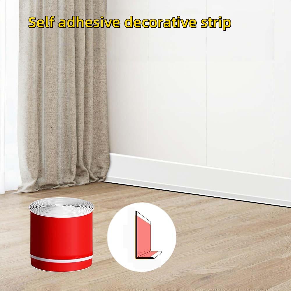 2-meter PVC Self-adhesive Flexible Skirting Board, with A Total Width of 8CM, Soft Skirting Board Decoration, Self-adhesive Flexible Substrate Molded Decorative Strip