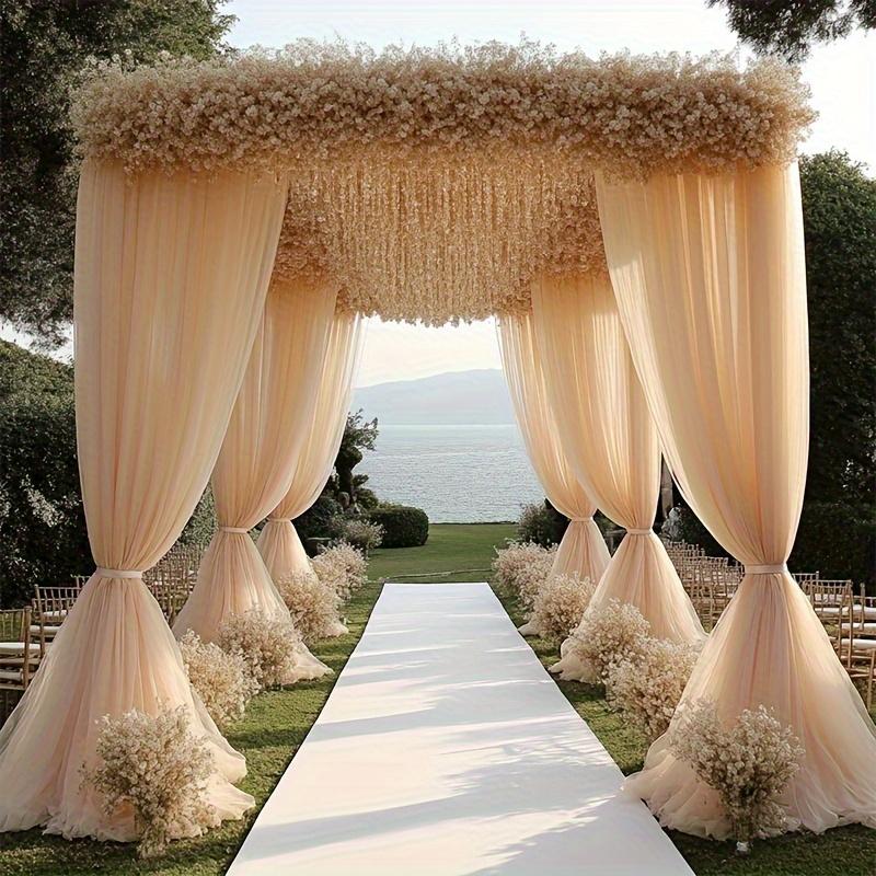 This romantic tulle fabric piece is perfect for large weddings, exuding an ethereal beauty while being versatile and practical. It can be used as a key element in wedding decorations such as arches, ceremony backdrops, banquet decorations, and tent décor.