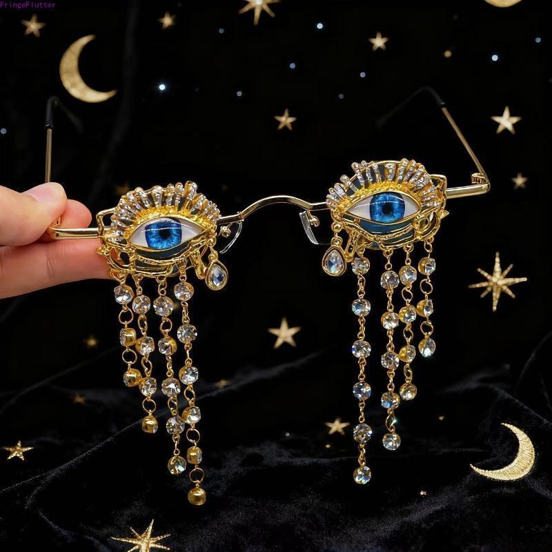 Small metal frame gothic witch sunglasses