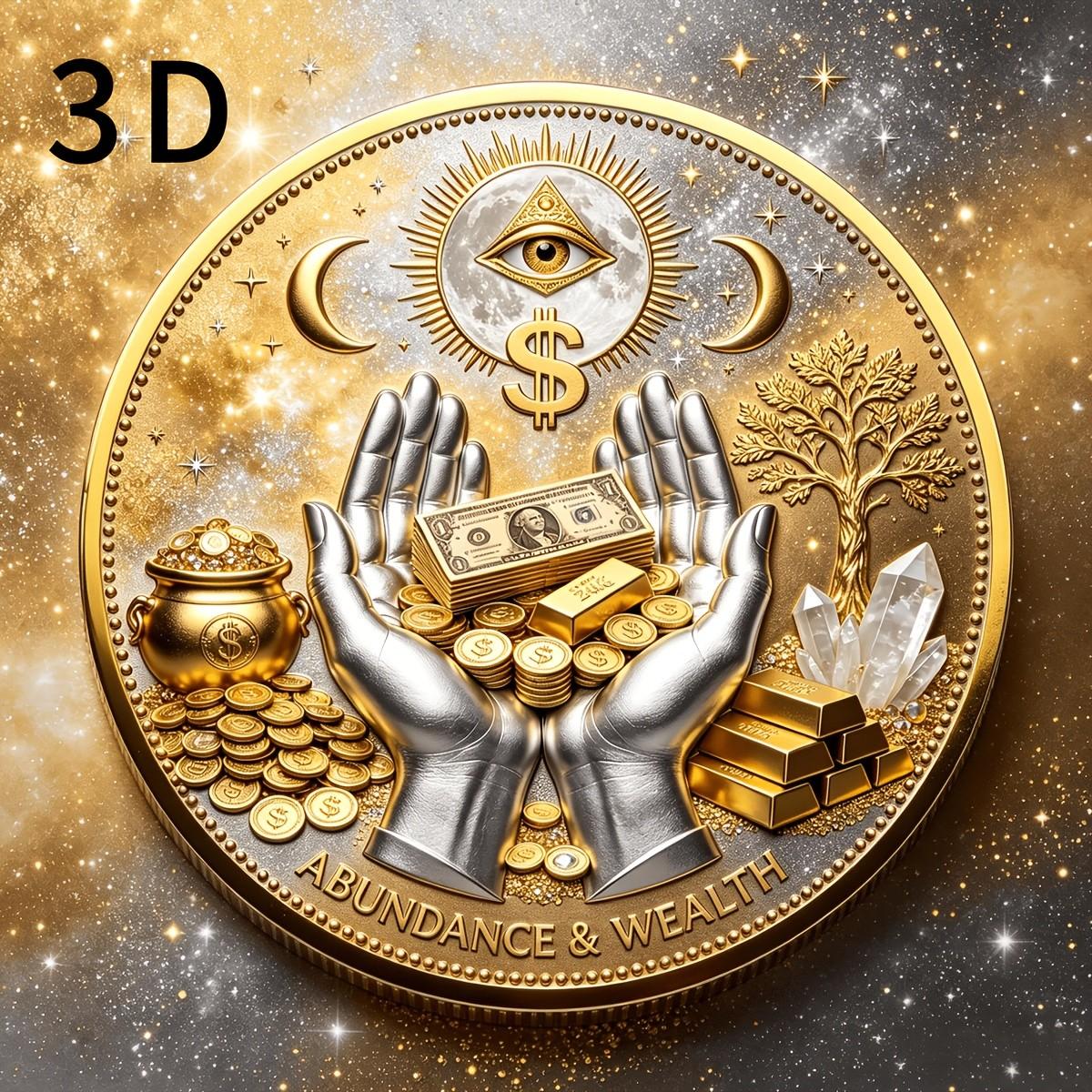 3D Wealth & Prosperity Collectible Coin, All‑Seeing Eye Design, Lucky Charm, Fortune Ornament, Decoration Items 3D Wealth & Prosperity Collectible Coin, All‑Seeing Eye Design, Lucky Charm, Fortune Ornament, Decoration Items