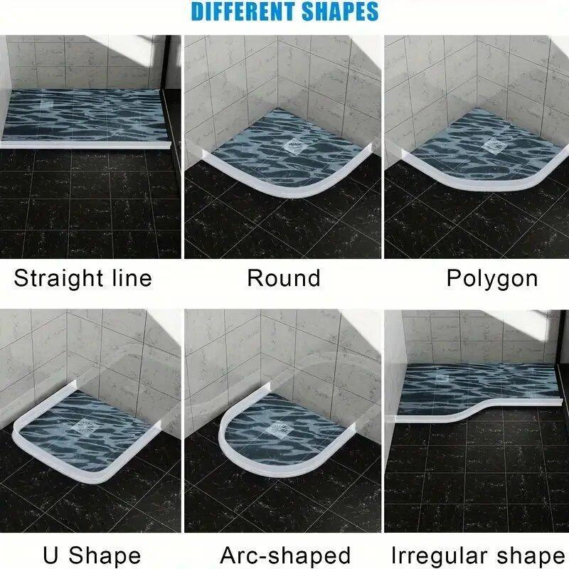1M/2M Bathroom Retention Basin Water Stopper Silicone Retaining Strip Water Shower Dam Flood Barrier Dry And Wet Separation Blocker