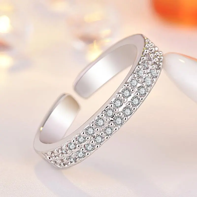 Original Ring High Quality Adjustable Opening AAA Zircon For Women Wedding Fine Fashion Jewelry Gift
