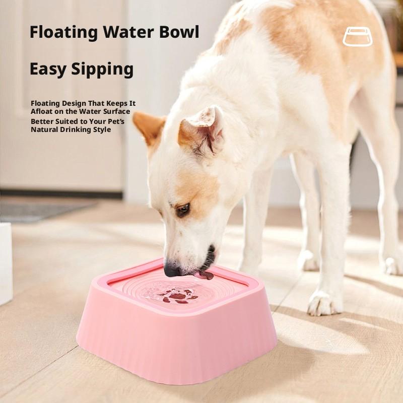 Pet Water Bowl Slow-Sip No Spill No Bloating slobber stopper water bowl Large Capacity pet  supplies messy drinker smart