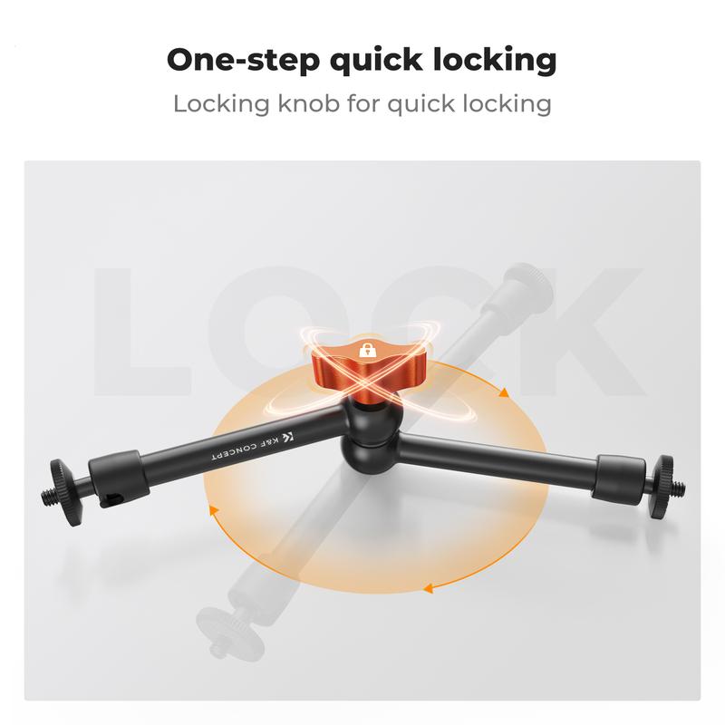 【K&F CONCEPT】  Magic Arm Clamp Kit with 1/4" & 3/8" Thread Screw 360° Ball Heads Articulating Magic Arm Camera Mount for Monitor, Flash, LED Light, Microphone, Camera Cage, Action Camera