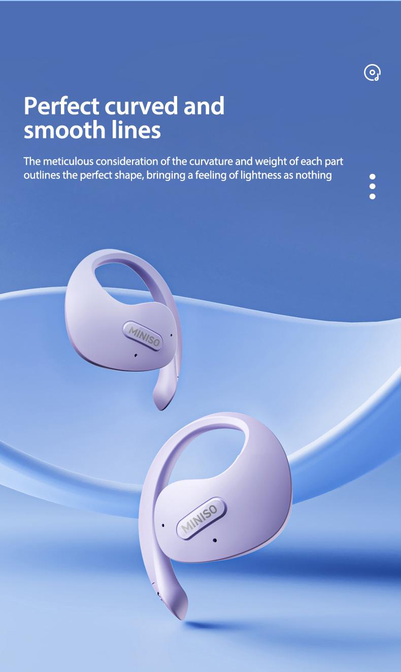 Miniso X15Pro AI translation earphones wireless earphones, Bluetooth 5.4 sports earphones, HIFI sound quality