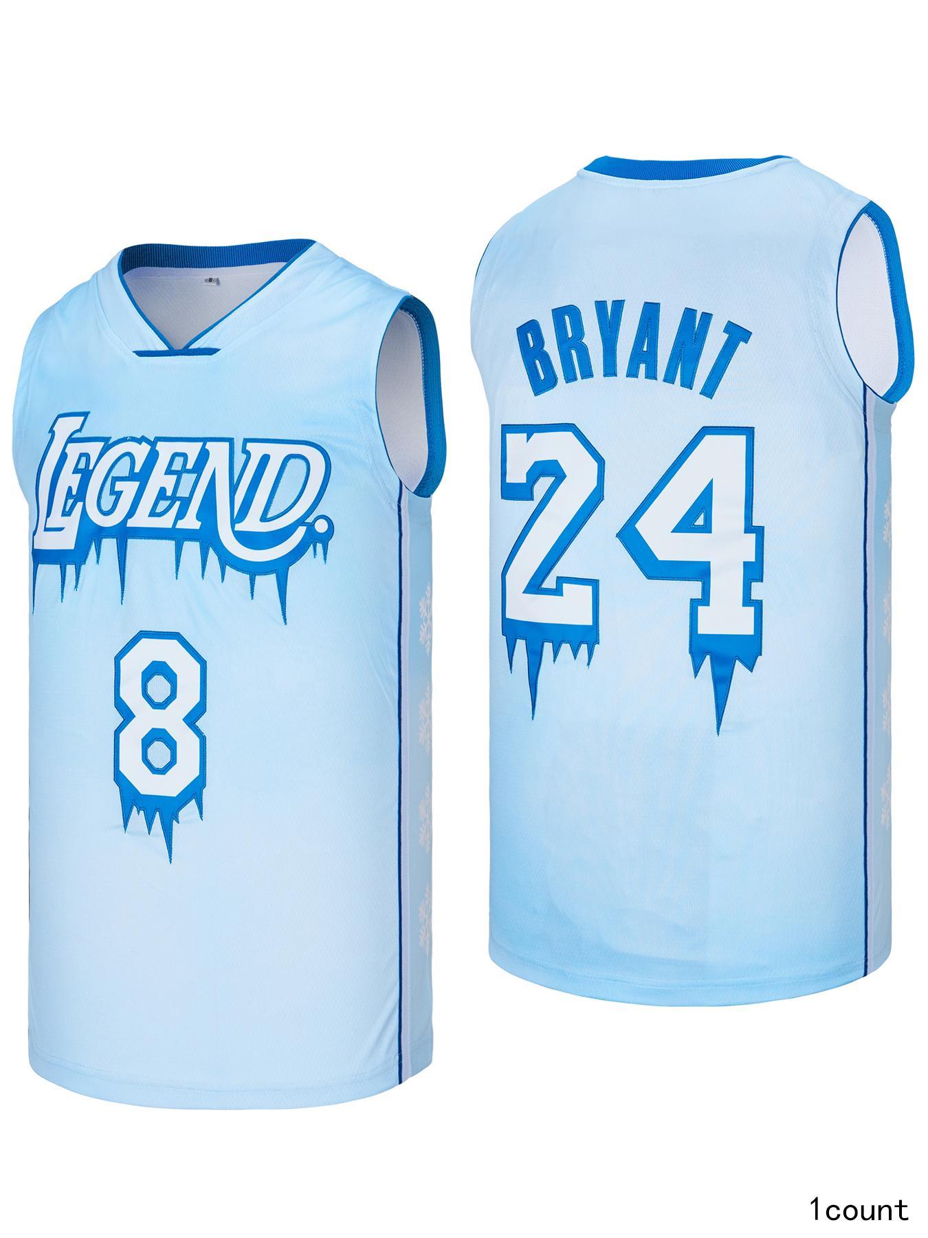 Men's 8-24  Basketball Jersey EmbroideryBryant Fashion Blue T-shirt Legend Hiphop Sports basketball jersey Men's Embroidery