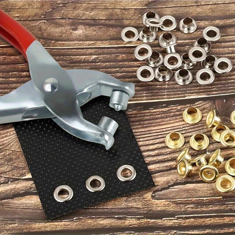 101pcs 4.5mm Golden Grommet Tool Kit - Professional DIY Eyelet Punch Pliers Set for Faux Leather, Fabric, and Belt with 100 Metal Eyelets, Washers, and Portable Hand Press - Ideal for Tarp Hole Punch, Rivet Press, and Crimper Tasks Sewing Tools