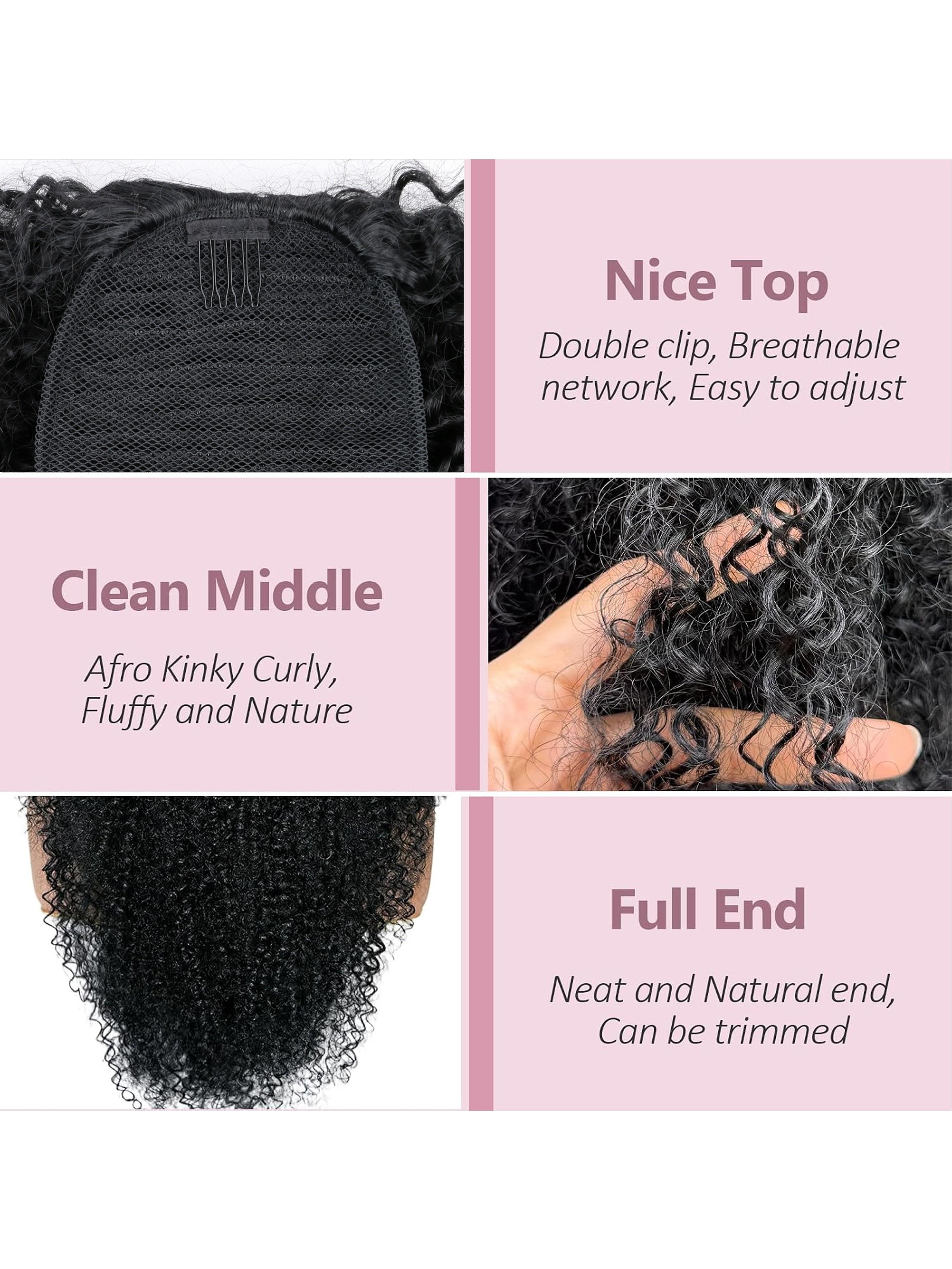 28 Inch Adjustable Drawstring Ponytail for Women, Afro Kinky Curly Ponytail Extension, Deep Curly Synthetic Hair Hairpieces, Daily Use