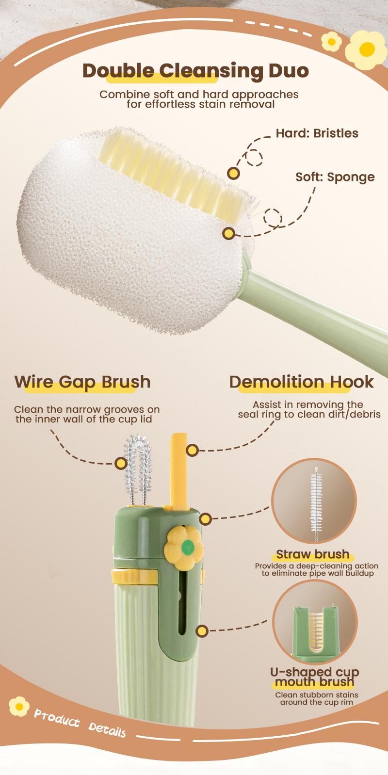 5-in-1 Bottle Cleaning Brush (Multifunctional) – For Cup Lid Cleaning & Home Kitchen Tasks 5-in-1 Bottle Cleaning Brush (Multifunctional) – For Cup Lid Cleaning & Home Kitchen Tasks