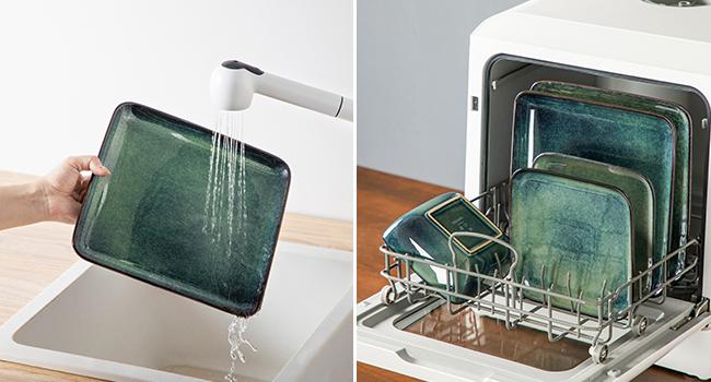 vancasso Stern Blue/Green Dinner Set Square Reactive Glaze Tableware 12/16 Pieces Kitchen Dinnerware Stoneware Crockery Set with Dinner Plate, Dessert Plate, Bowl Service for 4 People Ceramics