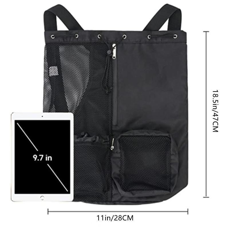 Ventilated mesh drawstring backpack, crossbody bag, shoulder bag, multi-functional pouch suitable for fitness, swimming, beach and running activities