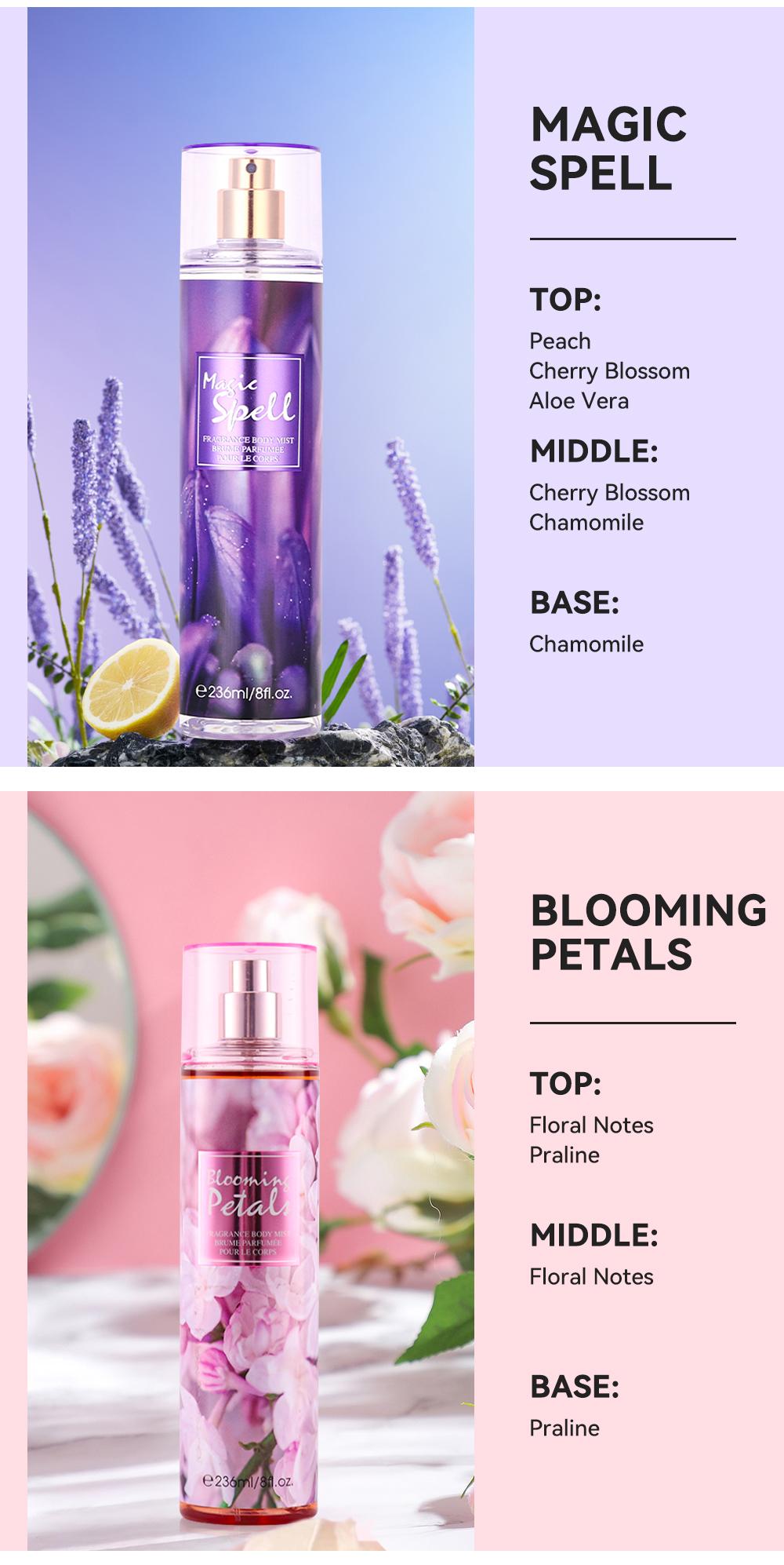 8 FL OZ Hair & Body Fragrance Mist for Women - Long-Lasting Perfume, Perfect for Dating, Parties and Gift Giving Floral Mint Scent Lightweight Scent Highly Scented