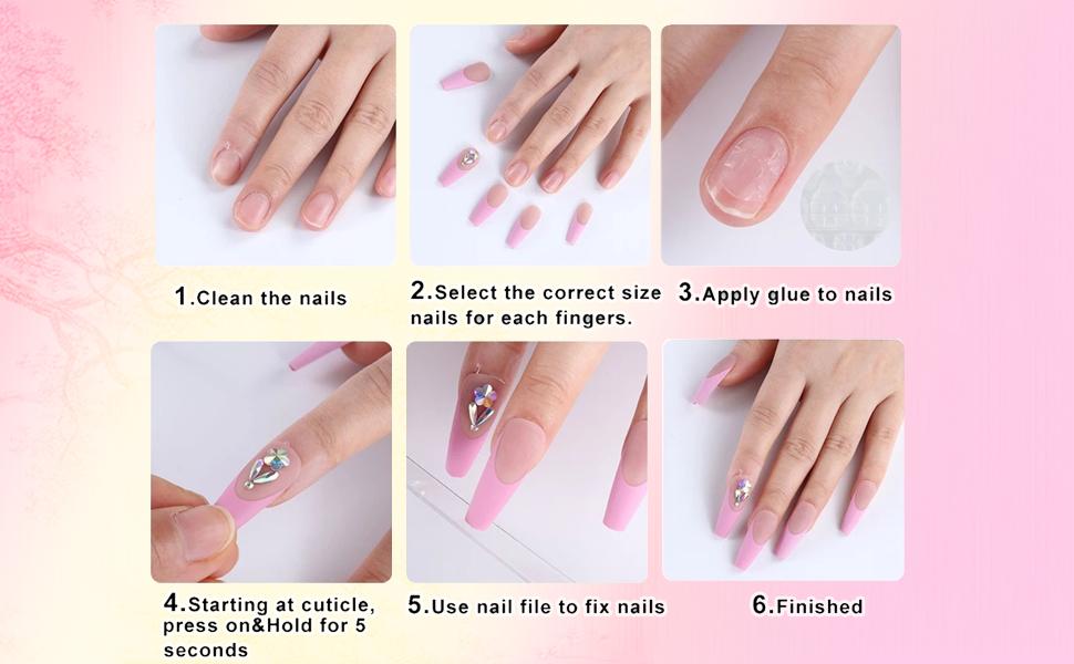24Pcs Pink French Tip Press Nails Short Square Fake Nails Spring Cherry Blossoms with Line Design Nude Pink False Nails Stick Nails Full Cover Artificial Glue Nails for Women DIY Manicure