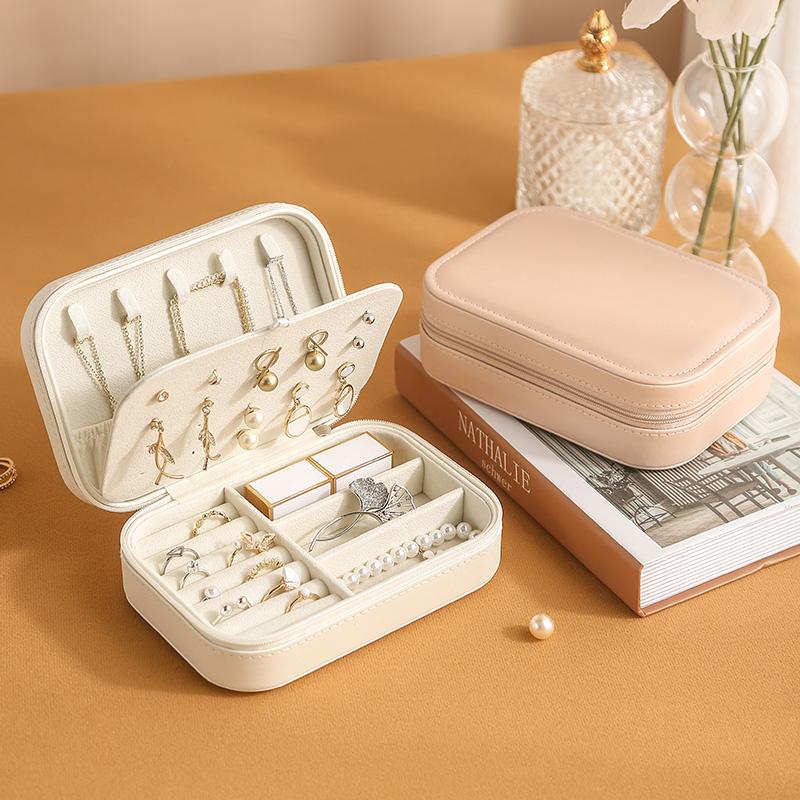 Travel Jewelry Organizer, 1 Count Summer Portable Lightweight Small Jewelry Storage Case with Zipper, Durable Storage Organizer, Summer Gift, Summer for Gift, Accessories Box, Multifunctional Storage