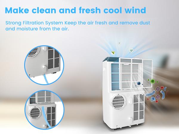 COWSAR 12000BTU-14000BTU Portable Air Conditioner,Portable AC Unit for Room Cools up to 550 Sq.ft-700 Sq.ft, 3 in 1 Air Conditioner Portable with Cooling& Dehumidifier&Fan,Remote Control,24Hrs Timer,3 Fan Speed