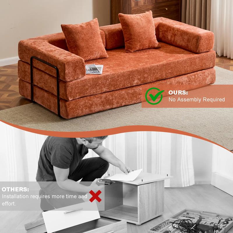 【Valentine Day Sale】Convertible Corduroy Floor Sofa Bed & Floor Mattress – Boneless Sofa with High-Density Sponge for Living Room, Bedroom, Guest Room, Dorm, Apartment, RV, and Lounge Use, No Assembly