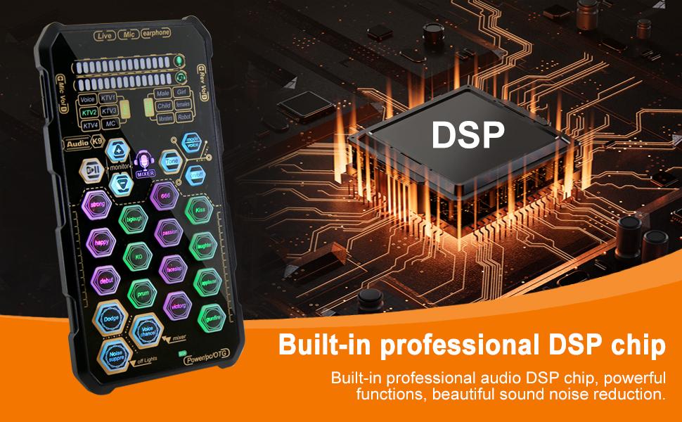 Hosabely SK9 Small Handheld Sound Card Set Audio Interface Portable microphones streaming equipment microphone iphone