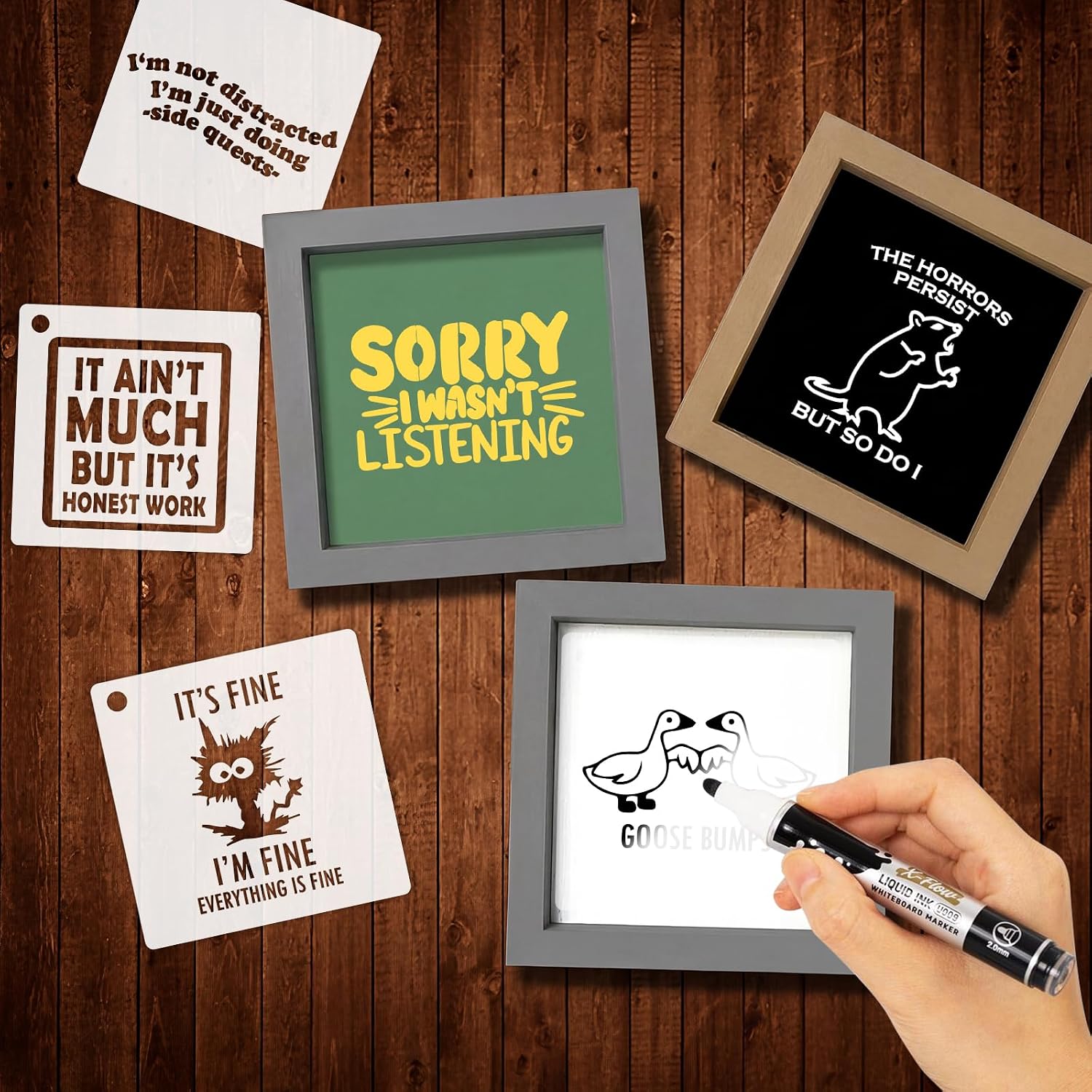 40 count Stencils for Crafts  - Funny Sarcastic   Stencils 3.5 Inch Art Letter, , Skull &  Engraving, Drawing for Wall Card Paper  Signs Fabric Painting & DIY Decor