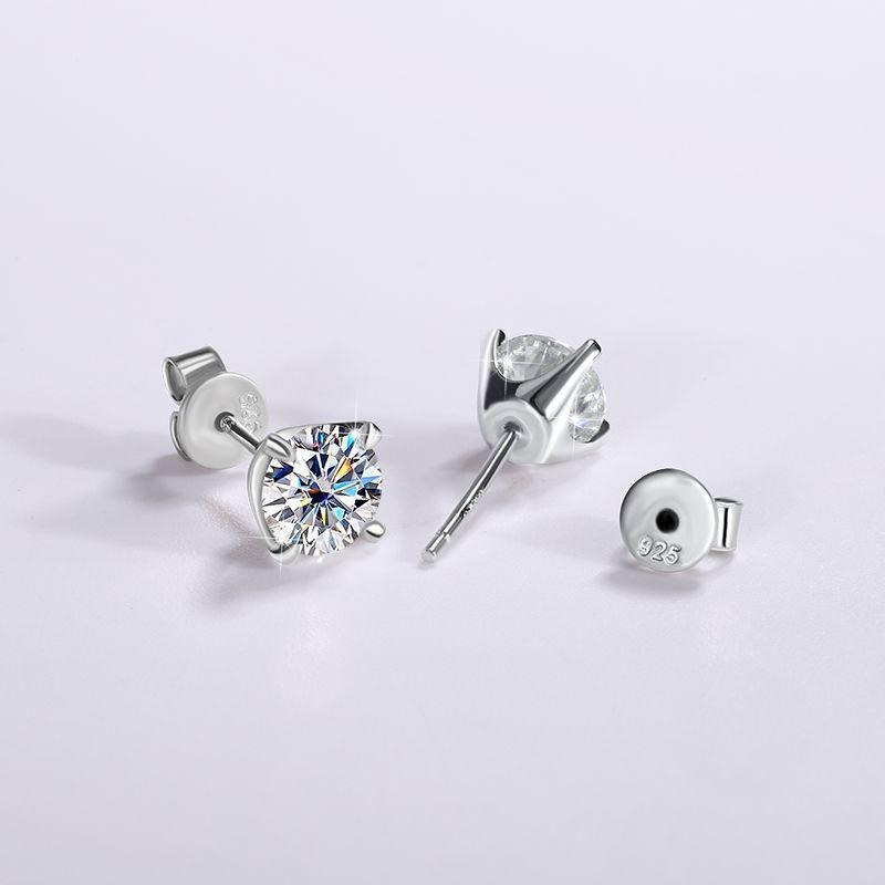 [ASM-EA101]  0.3 CT  Round Cut, Moissanite Stud Earring Ladies S925 Sterling Silver Earrings D Color VVS1  Girl Promise to Send Her Birthday Gift With Certificate Anniversary Wedding Anniversary Engagement