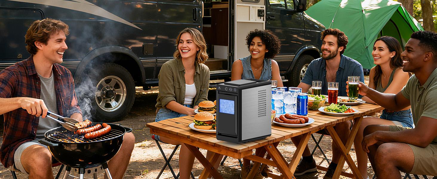 Cowsar Countertop Bullet Ice Maker Machine with Self-Cleaning & Light, Fast Ice Making, LED Control, Pull-Out Ice Drawer, Compact Portable Ice Maker for Home & Kitchen