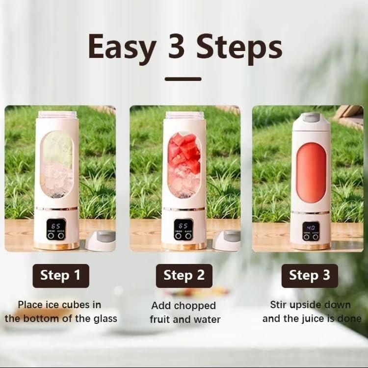 Portable Blender Personal Electric USB Rechargeable with LED Display, 450ML Portable juicer Shakes and Smoothies Blender, Small Blenders, Mixing, Compact, Convenient and Versatile#Summervibes