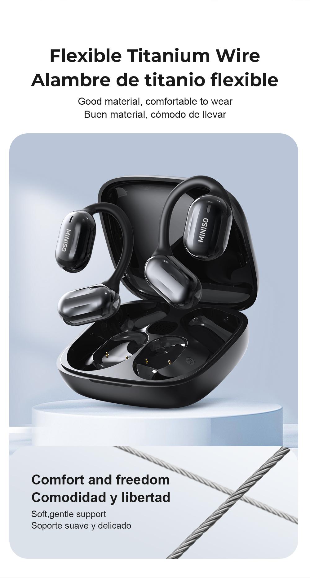 MINISO MS162 Wireless Translation Earbuds with APP Support 134 Languages Real-time Translation HiFi Sound Long Distance Connection Audio Headphone Black