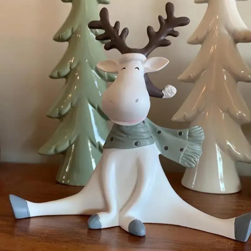 Creative Deer Resin Sculpture, Modern Desktop Ornament, Resin Animal Sculptures, Home Nursery Coffee Shop Decor, Party Gift