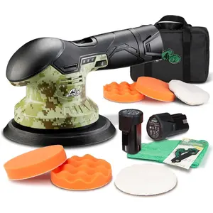 2026 S3 Cordless  Buffer Polisher, 2x2.0Ah 12V Lithium- Rechargeable   Polisher with 6 Variable Speed, DA Orbital Buffer for  Detailing, Polishing, Waxing, Graffiti Style